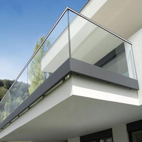 家用阳台铝合金栏杆 实心铝u槽玻璃栏杆护栏 别墅室外玻璃护栏