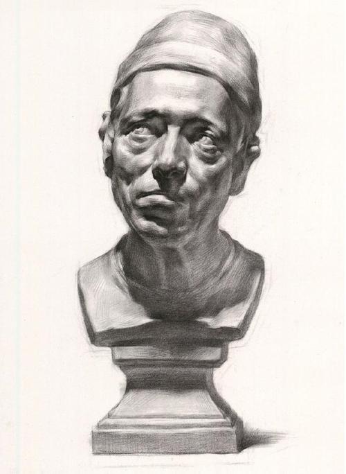 布鲁特斯)优秀荷马素描石膏像欣赏素描石膏头像临摹素材,素描石膏像的