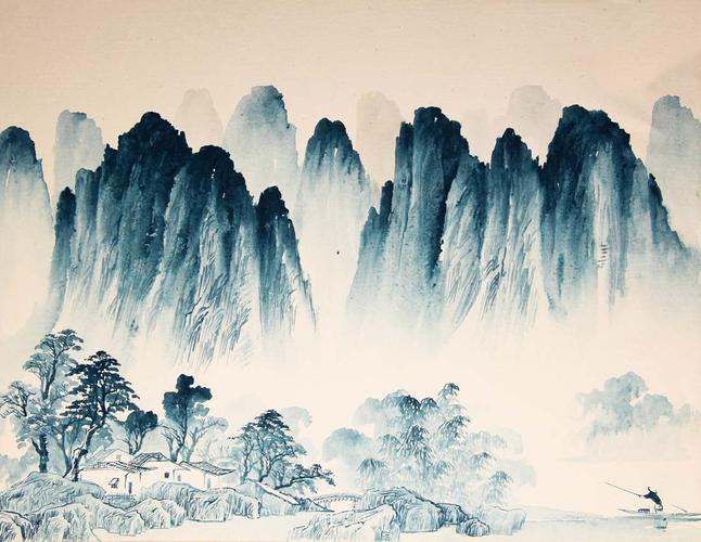 唯美山水画绘画高清图片 - 素材中国16素材网