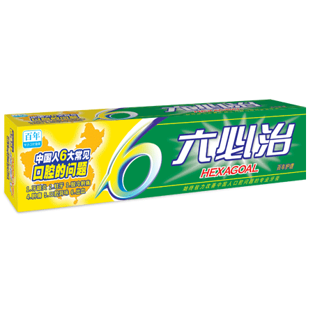 12六必治牙膏六必治牙膏的最大特点是在刷后,牙膏中的生物酶仍能留在