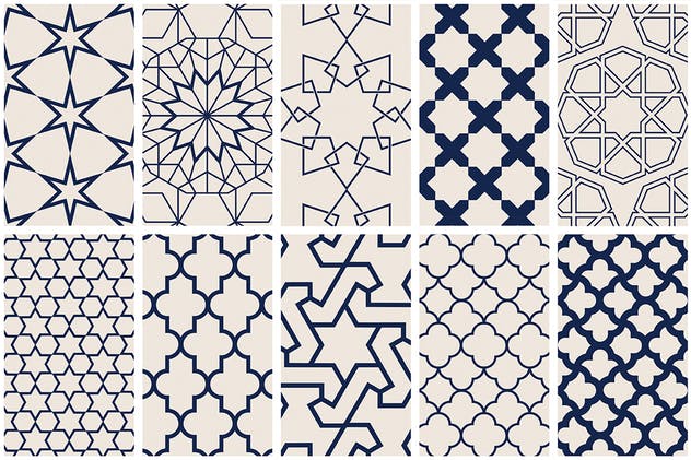 伊斯兰民族艺术几何图形图案素材islamicartvectorpatterns