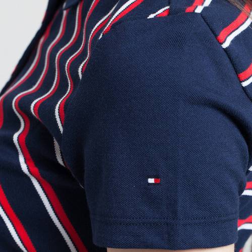 tommy hilfiger 斜纹品牌风精品短袖polo衫 | 1m87657642ls 205红白蓝