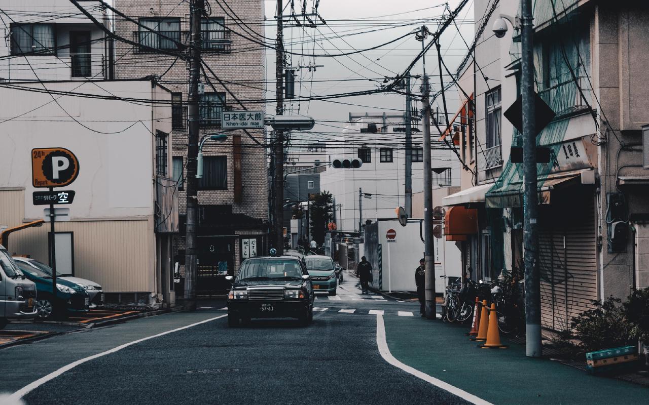 日本城市街道风景图片桌面壁纸