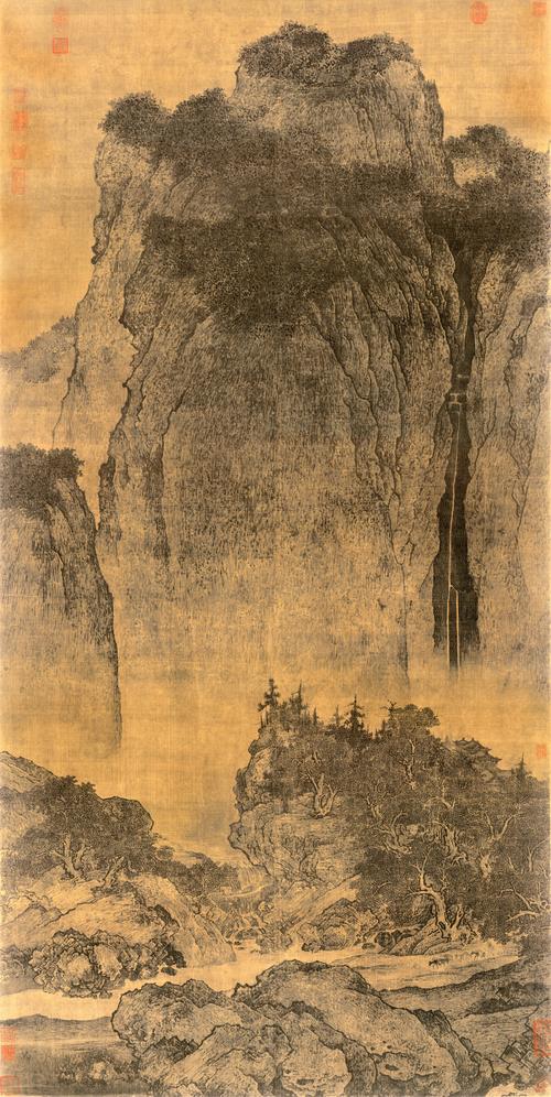 中国古代名画山水画作品范宽溪山行旅图赏析