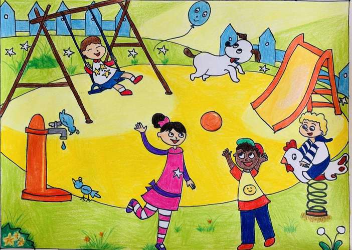 【八一幼儿园教师绘画作品展 】第五期⑴:人物场景画《游戏中的我》之