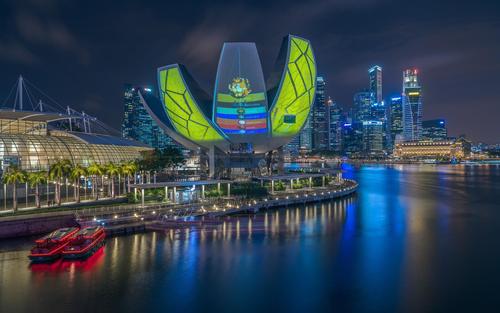 电脑壁纸 人文 城市夜景 繁华都市新加坡唯美夜景