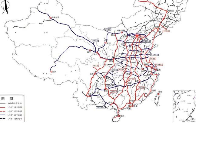 中国铁路八纵八横彩图