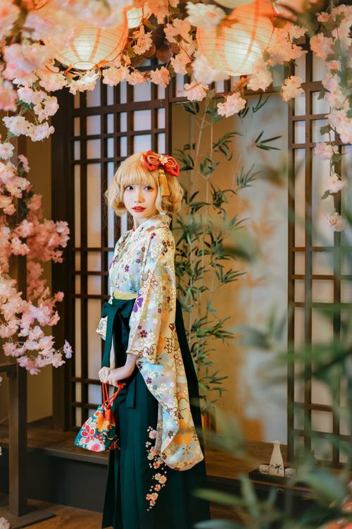 日本和服女传统大正风二尺袖袴套装和风传统毕业季礼服和装正装