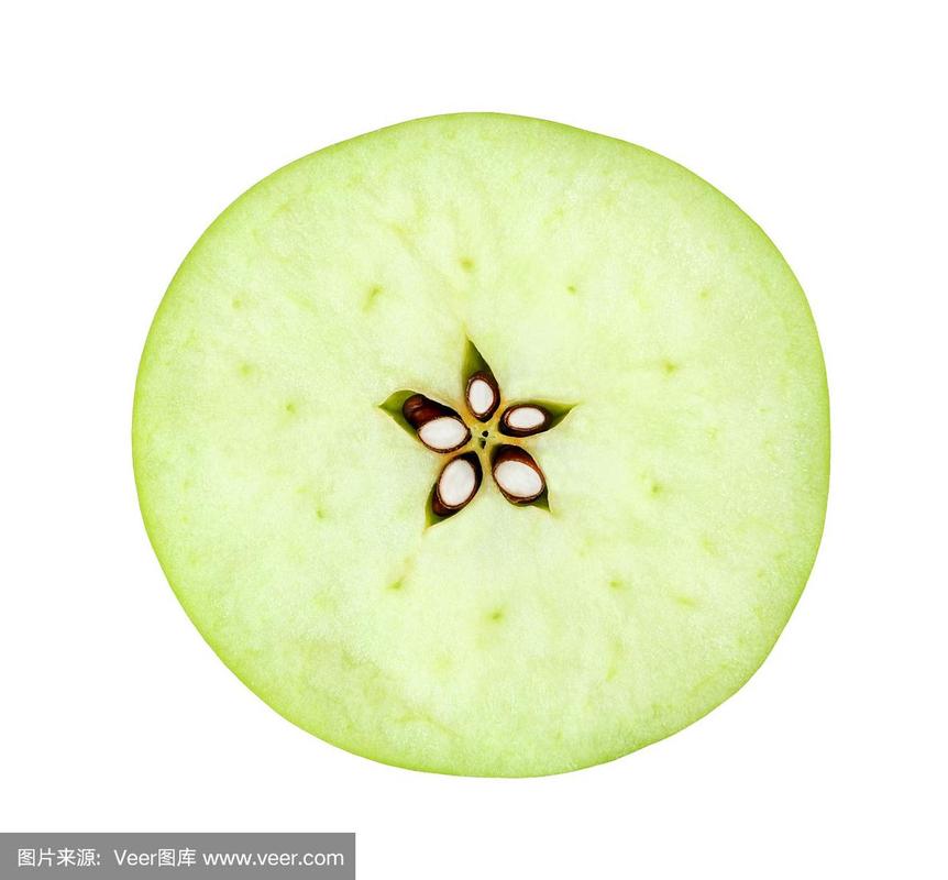 用剪切路径在白色背景上切割孤立的苹果