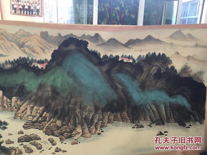 现代国画大师 张大千 大丈二巨幅 泼墨山水画 长4米 宽1.