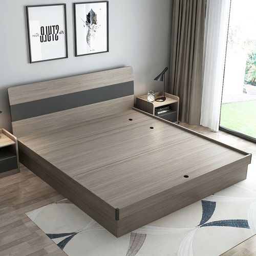 木月双人床现代简约主卧储物床15米轻奢板式床18北欧经济高箱收纳床