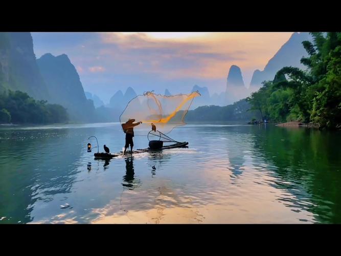 桂林山水甲天下,桂林的山漓江的水,奇山秀水,风景如画,天青色等烟雨,