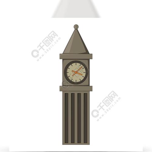 大笨钟在伦敦图标大本钟的动画片例证伦敦网络设计的传染媒介象的
