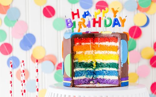 生日快乐,巧克力蛋糕,蜡烛,七彩层 壁纸 - 2560x1600
