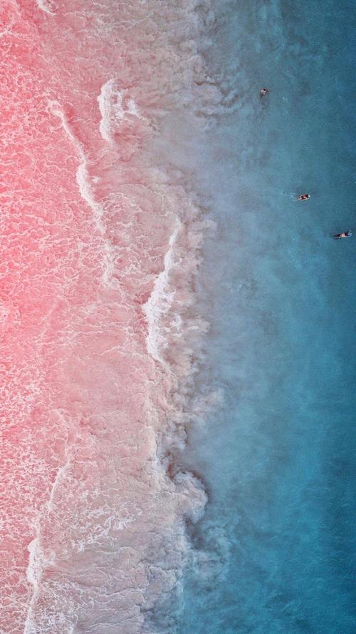 最少女心的粉色沙滩唯美风光,高清图片,手机壁纸
