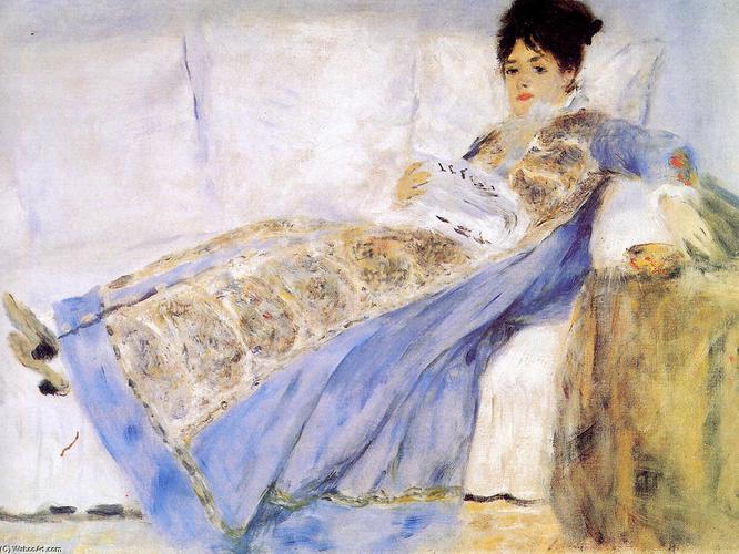 "莫奈夫人", 1872 通过 pierre-auguste renoir (1841-1919, france)