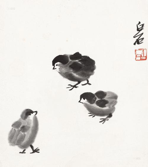 举个例子,著名艺术家神笔马良画了一张《小鸡吃米图》,大家看了以后