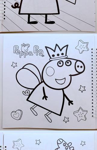 《小猪佩奇巧治佩佩猪涂画本儿童3-6岁涂色书填色本学画画本涂鸦本