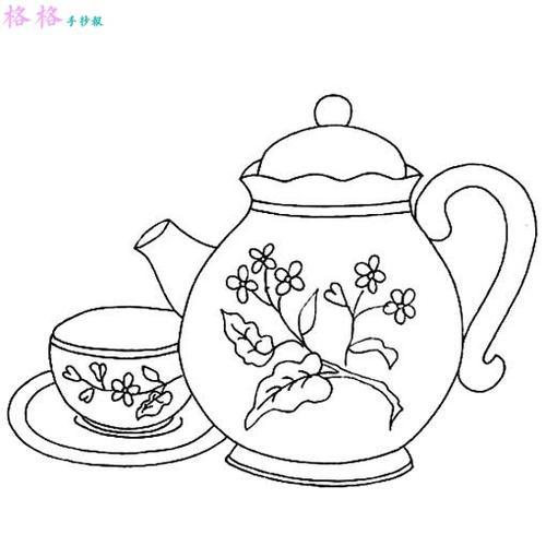 茶壶简笔画茶壶和茶杯简笔画儿童简笔画茶壶和水杯茶杯简笔画步骤图