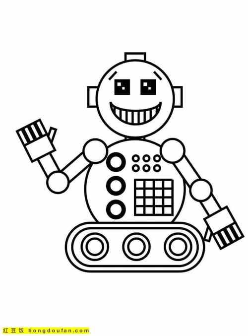 10张机器人未来科技男孩子最喜欢的涂色卡通简笔画