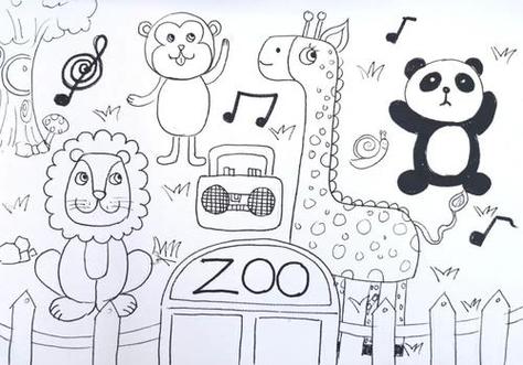 大全动物园怎么画简笔画图片大全动物园场景图简笔画大全有趣的动物园