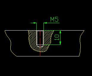 机械制图m5深10的螺纹怎么画