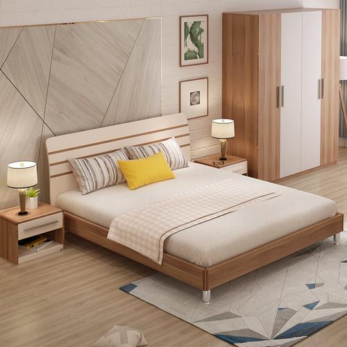 a家家具床北欧板式实木床高箱储物床卧室家具双人床套装组合a008