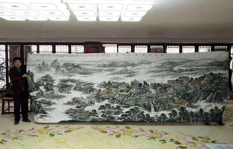 陶先生最新巨幅山水画《天风浩荡……》展现在首都人民大会堂国防部
