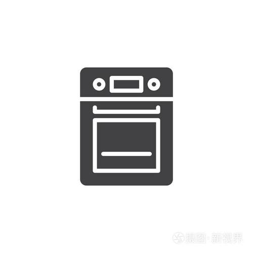 烤箱图标矢量填充平标志固体象形文字隔离在白色上厨房灶具符号标识