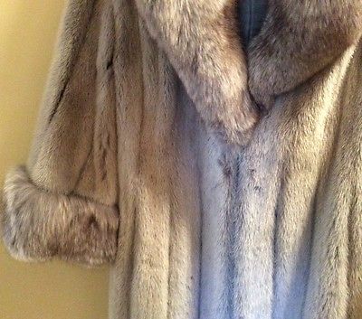 silver grey mink coat w/ fox collar & cuffs from hillis of vail
