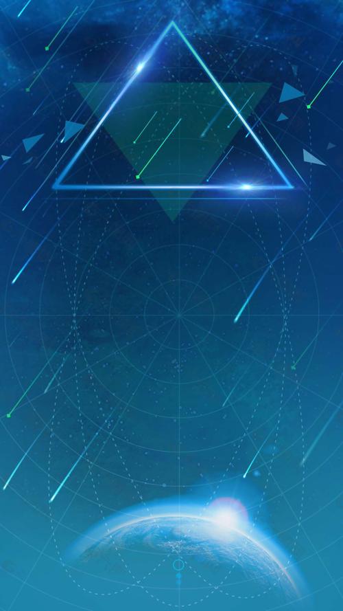 蓝色科技三角h5背景素材