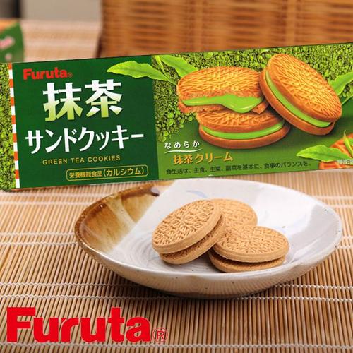87g green tea cookies 抹茶サンドクッキー 日本零食全馆满499宅配免