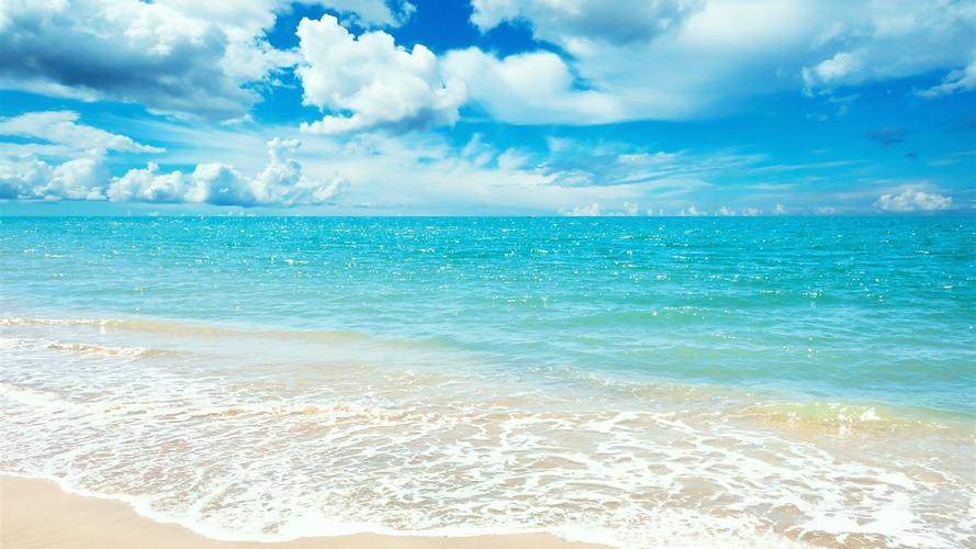美丽的白色沙滩-夏季风光高清壁纸预览 | 10wallpaper.com