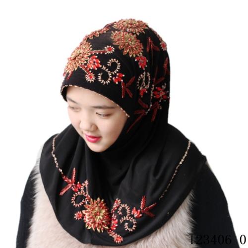 穆斯林串珠盖头一件代发马来西亚套头现货批发中老年头巾厂家直销