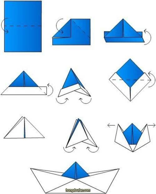 用正方形折一只小帆船吧一步一步学趣味折纸
