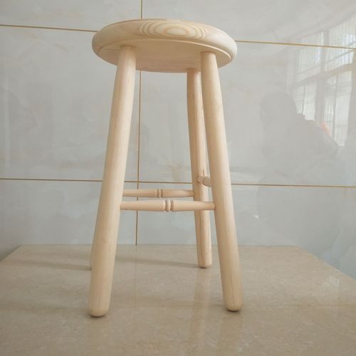 创意款实木高脚凳子 圆形榉木圆凳子 酒吧餐厅专用实木凳子 简约