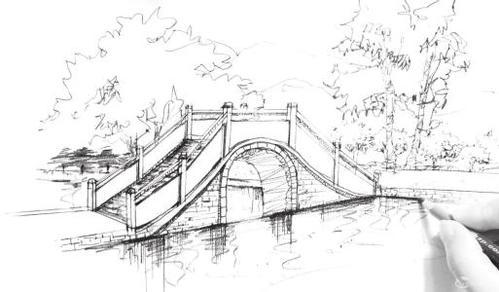 三拱拱桥简笔画