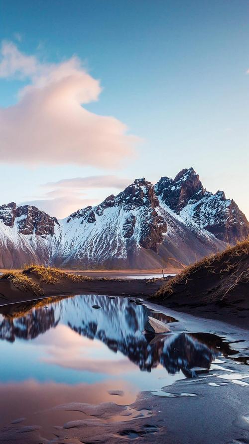 冰岛的西角山,高清图片,手机壁纸
