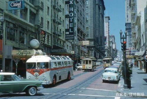 历史老照片:1950年代,旧金山街景