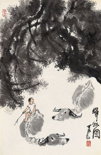 李可染(1907～1989) 归牧图 镜心 设色纸本