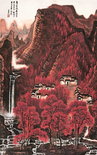中国画里的一抹中国红看缶翁红桃与白石朱竹
