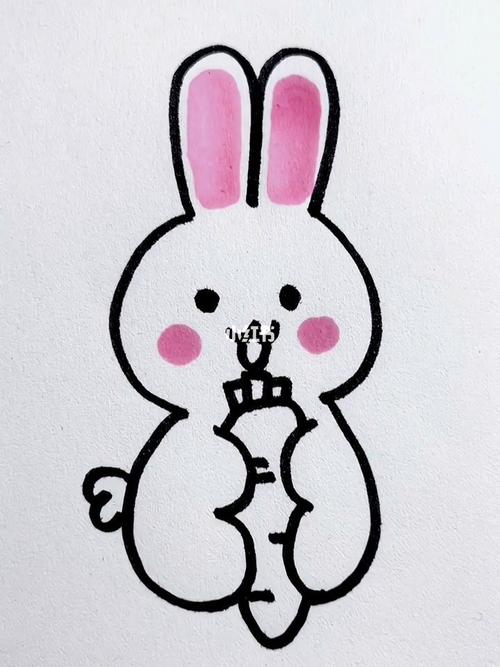 数字3画小兔子,一学就会的简笔画.
