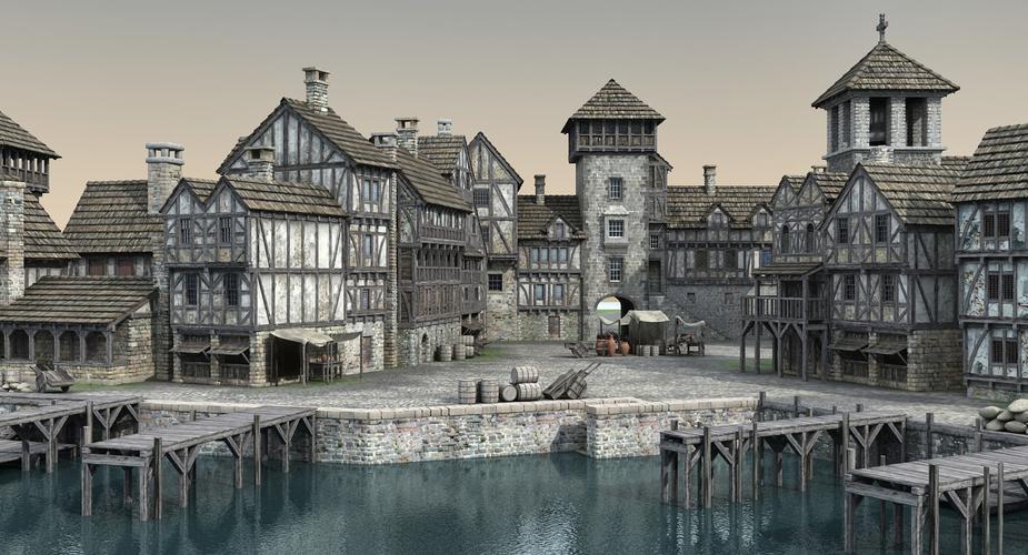 中世纪港口073d模型
