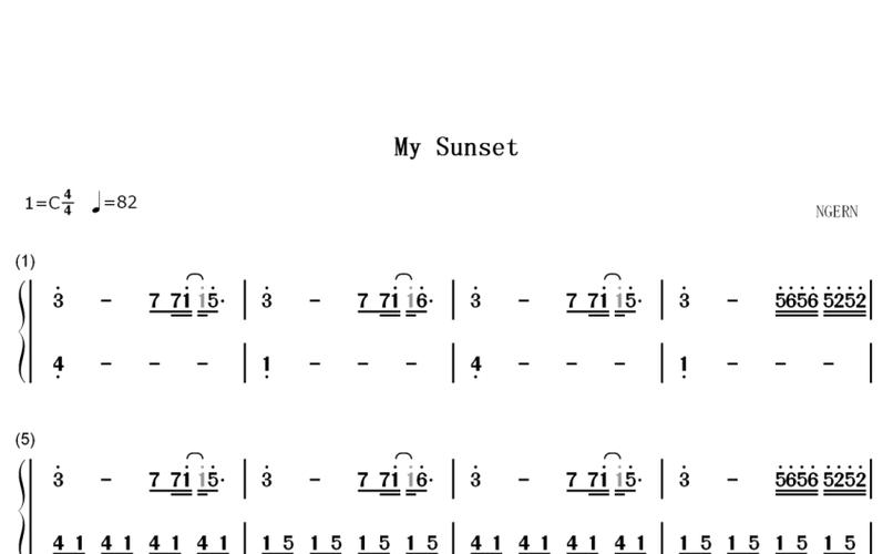 feint《my sunset》钢琴谱_数字双手