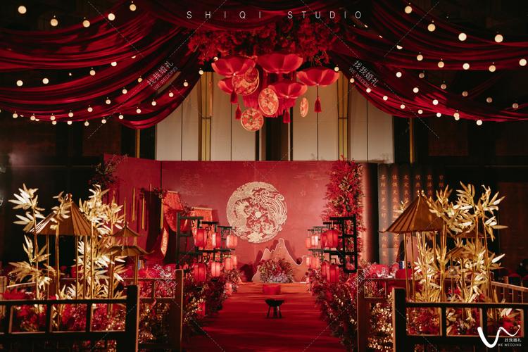 中式婚礼红色主题室内传统中式现场布置图片_效果图_策划价格-找我