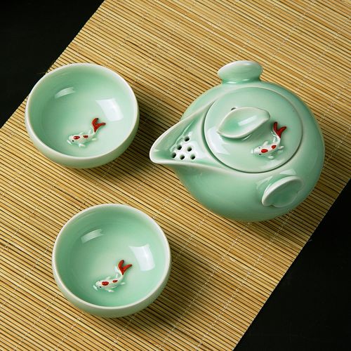 供应 德化陶瓷 龙泉青瓷一壶六杯 青瓷茶具 整套功夫茶具 .