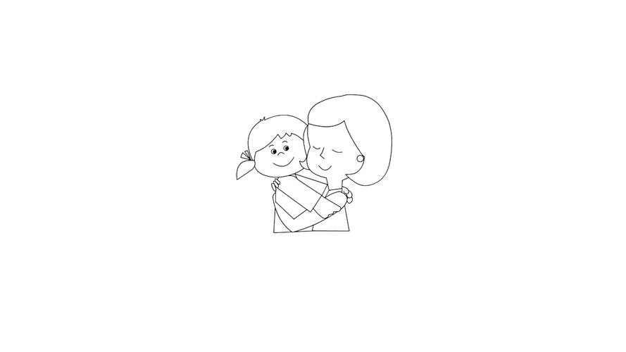 老师拥抱孩子怎么画 - 简笔画 - 懂得