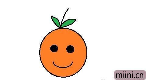 笑脸橘子的简笔画步骤教程好吃的香橘子上色简笔画要怎么画桔子水果简