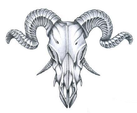 31款撒旦象征的羊头纹身手稿素材图案
