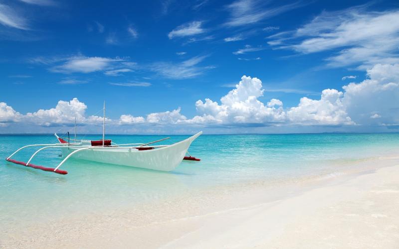 海,海滩,泰国,小船,夏天,蓝天,风景墙纸,高清图片,壁纸,自然风景-桌面